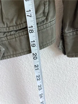 Abercrombie & Fitch Women Y2K Olive‎ Green Utility Jacket Flap Pockets Military thumbnail 6