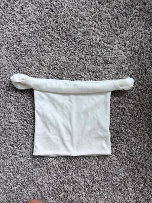 Cotton on white off the shoulder ribbed top XS thumbnail 3
