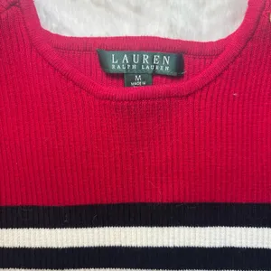 Ralph Lauren Red and Black Striped Crewneck Sweater thumbnail 2