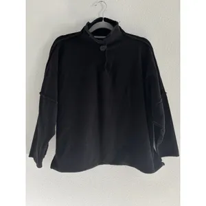 Womens‎ Lagenlook Sweatshirt Large Black Reversible Chunky Thick Travel Cotton thumbnail 2