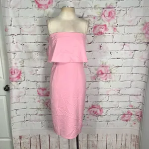 Lulu’s Lots of Love Light Pink Strapless Midi strapless flounce Dress thumbnail 5
