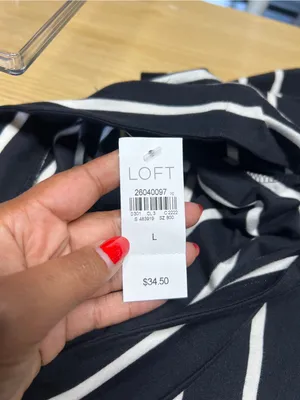LOFT Navy & White Striped Wide Boatneck‎ Top thumbnail 10