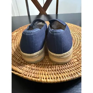 Dr. Scholls Sustainable Comfort‎ Navy Canvas Espadrille Loafers Wedge Slip On thumbnail 4