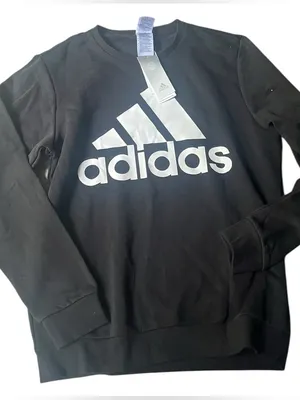 adidas Black Sweatshirt with White Logo Tag thumbnail 1