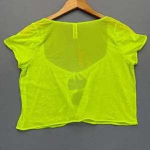 SKIMS Summer Mesh Lace Super Cropped Top Green Highlighter 4X DR-MIN-3585 NEW thumbnail 9