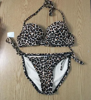 B5 New 2pc Animal Print Bikini Set padded and Underwired top Size Small thumbnail 1