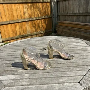 Fashion to Fiqure Belinda Gold Metallic Dress‎ heel sandals women 8 thumbnail 3