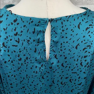 Zara Teal Long Sleeve Dress with Ruffles thumbnail 7
