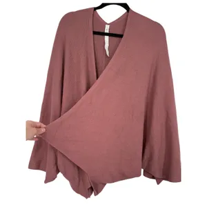 Lululemon Women's Cashlu Knit Textured Wrap Rose Pink Cardigan Sweater Size M/L thumbnail 7