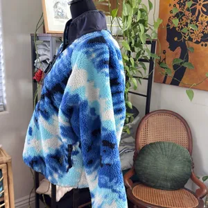 Free People Movement Rocky Ridge Ocean Tie Dye Combo Pullover Fleece Jacket thumbnail 2