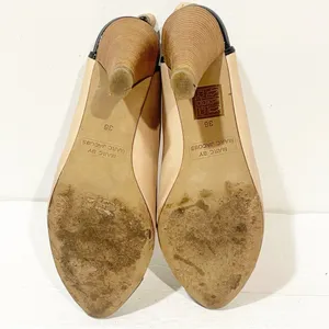 Marc by Marc Jacobs‎ Size 36/5.5 Tan Black Toe Cap Sling Back Heel Shoes thumbnail 6