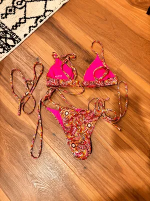 ONEONE Paisley Swimwear Pink Print Bikini Set thumbnail 2