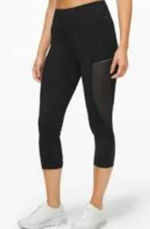 Lululemon Black Always Airy High Rise Crop‎ Leggings thumbnail 1