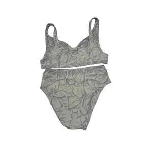 Madewell Reversible‎ Bikini Set Womens M Gray Tropical Floral High Waist Swim thumbnail 6