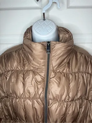 BCBGeneration Zip Quilted Short Puffer Jacket Toffee Brown M NWT thumbnail 3
