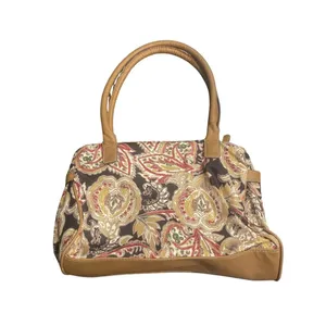 Croft & Barrow Paisley Tapestry Shoulder Bag Faux Leather Tim Western Boho Chic thumbnail 2
