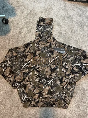 YoungLA Bling Rhinestones Hoodie Green Real Tree Camo Size Small Oversized NEW thumbnail 2