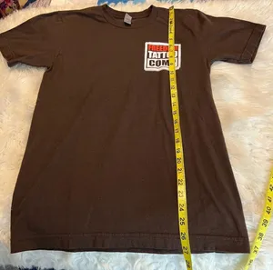 American Apparel Freedom Tattoo Comp Short Sleeve T Shirt Brown Back Graphic Size Small thumbnail 7