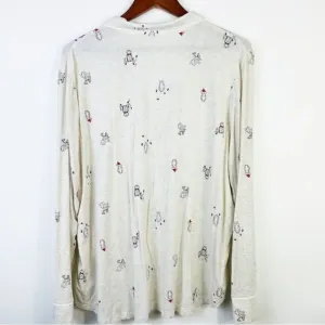 Gap Love Holiday‎ Owls Print Pajama Top Size XXL thumbnail 5