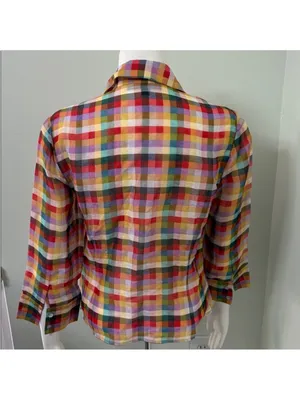 Sherri Hill Red Mermaid Skirt with Train size 8 NEW paired with checkered blouse thumbnail 11