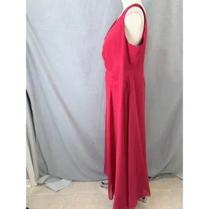 Azazie Red Chiffon Ruched V-Neck Formal Bridesmaid‎ Gown Plus A18 thumbnail 10