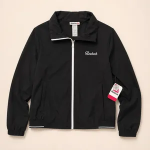 Reebok Womens Black Full Zip Track Jacket‎ Mock Neck Script Logo Size XS NEW thumbnail 4