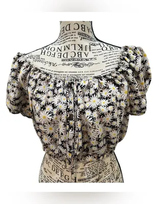 Lily Rose size XL Daisy print crop top NWOT Off the shoulder elastic waist thumbnail 2