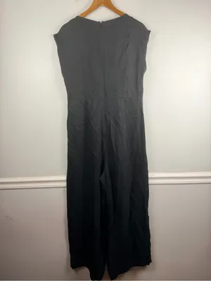 New Madewell Seamed Wide-Leg Jumpsuit in black size 14 thumbnail 7