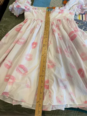 Selkie Kiss on the Lips Bebe Seashell Dress XS Pink Puff Sleeve Cotton boho thumbnail 6
