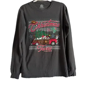 Buc-ees Adult Christmas In Texas‎ Long Sleeve T-shirt Size Small Holiday Beaver thumbnail 1