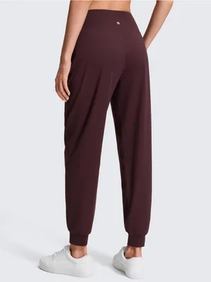CRZ YOGA Butterluxe Burgundy Plum High-Rise Jogger Pants Sz Small thumbnail 2