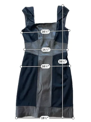 Antonio Melani Black Genuine Leather Panel Sheath Dress Size 6 Sleeveless thumbnail 3