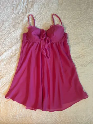 Pink Ruffle Babydoll Slip Dress thumbnail 3