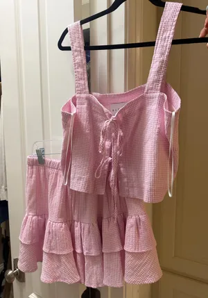 MABLE Pink Gingham Set Size L thumbnail 1