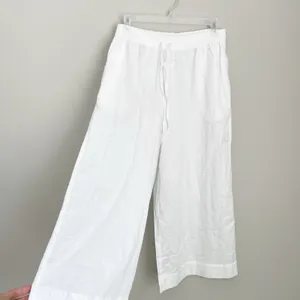 Athleta Size S White Cotton Dreams Culotte Wife Leg Cropped Crop Pants thumbnail 2