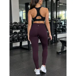 Lululemon Deep Plum High Rise Leggings Size 4 Excellent Condition thumbnail 2