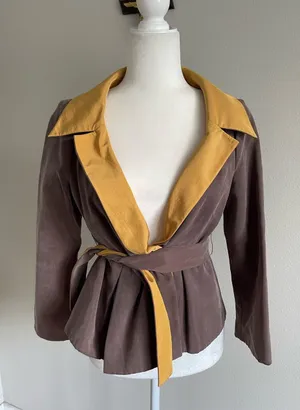 Jessica Brown Jacket with Mustard Contrast Lapel thumbnail 1