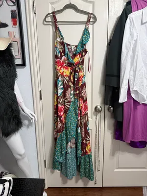 NWT Miami‎ Floral Wrap Maxi Dress Summer Resort thumbnail 2