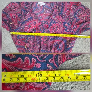 Anthropologie Boemo Teal Paisley Smocked Waist Tiered Maxi Dress Sz S Boho Retro thumbnail 9