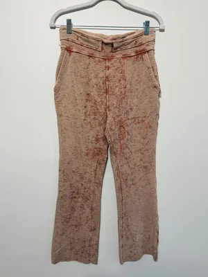 Free People Movement Comfy Acid Wash Lounge Flare Bootcut Pant Boho Size Small thumbnail 2