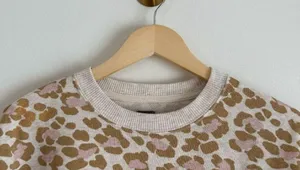 Aerie Oversized Desert Leopard Print Crewneck Pullover Sweatshirt thumbnail 2
