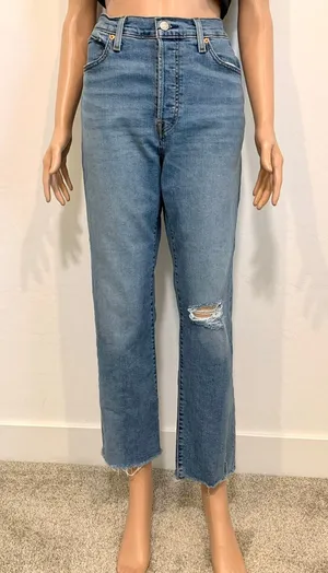 Levi's W 31 L 28 wedgie straight button fly stretch blue jean J 3354 thumbnail 1