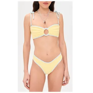 NEW MONTCE Sunshine Binded Lulu Bikini Bottoms Size Small Yellow thumbnail 9