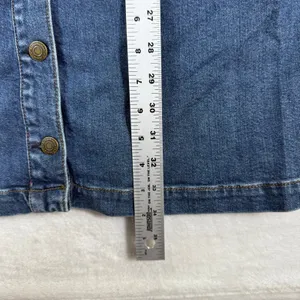 Reformation Jeans Arizona Dress Severn Blue Denim Mini Button Front Size 12 thumbnail 7