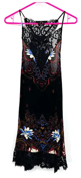 Intimately Free by Free‎ People size XS tank top with lace neck & trim black thumbnail 1