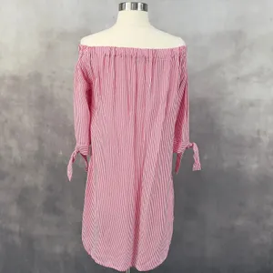 Lascana Off The Shoulder Striped Tunic Dress Size Small‎ Coastal Preppy Nautical thumbnail 2