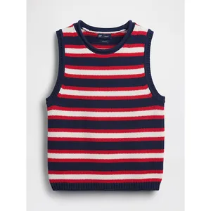 Gap Red White Blue 100% Cotton Sweater Vest XLARGE NWT Preppy USA thumbnail 6