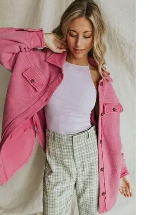 FREE PEOPLE We the Free Ruby Jacket in Pink Envy Size Small thumbnail 1