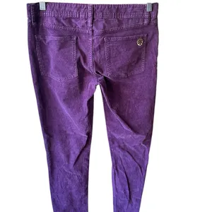 Tory Burch Purple Corduroy Pants with‎ Gold Embellishment Skinny Size 29 thumbnail 2