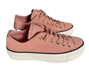 Converse Chuck Taylor All Star Platform Low Pink Lace - Up Sneakers Size 8.5 EUC thumbnail 1